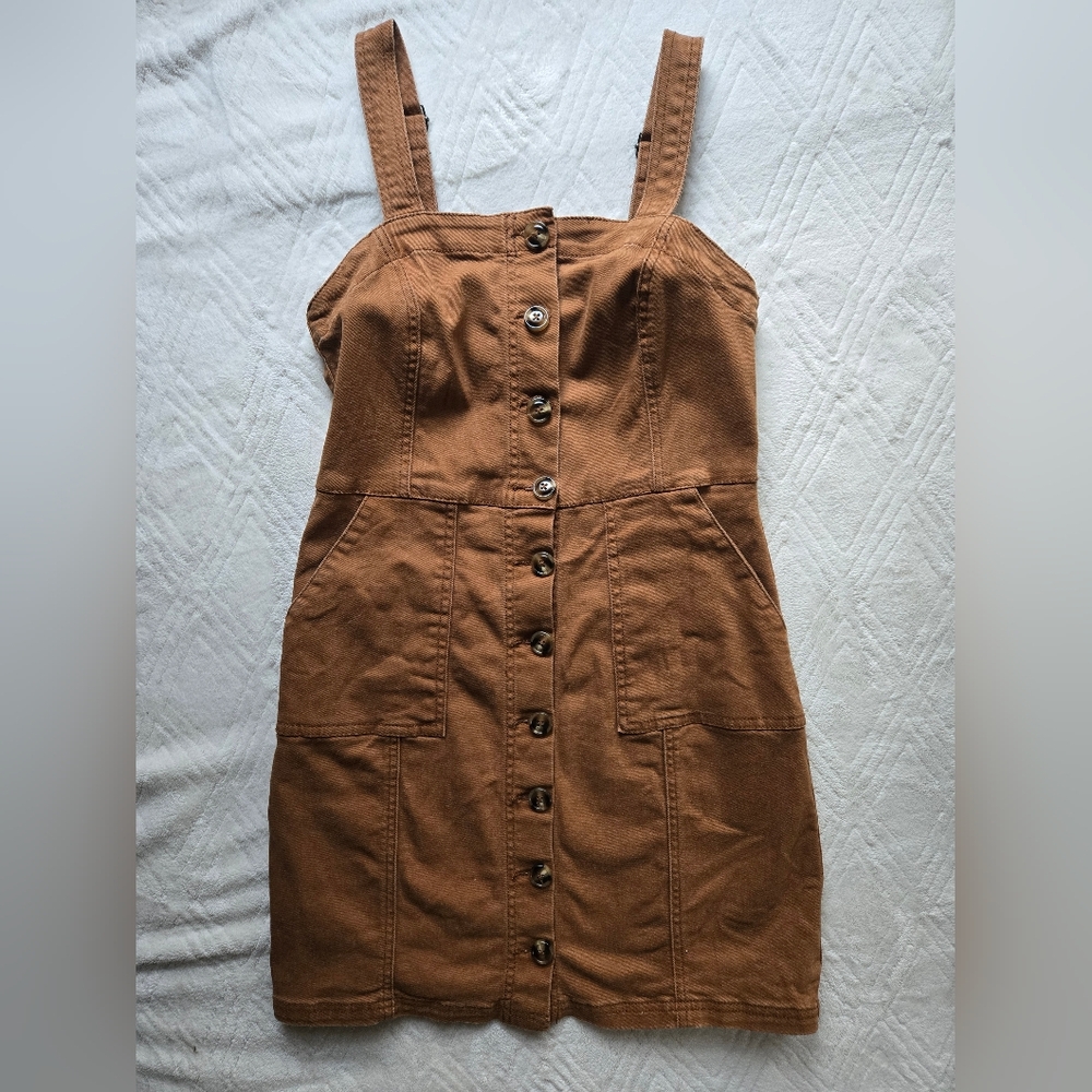 Altered State Brown Button-Front Women's Dress Sz S